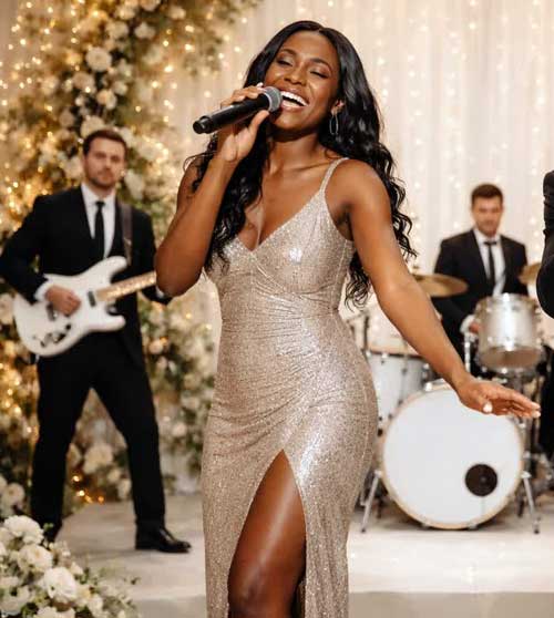 Singer Performs at a Wedding Reception