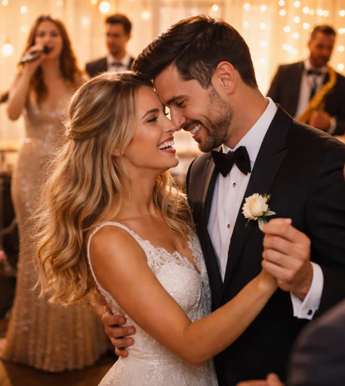 Bride and Groom Dancing at their Wedding Reception